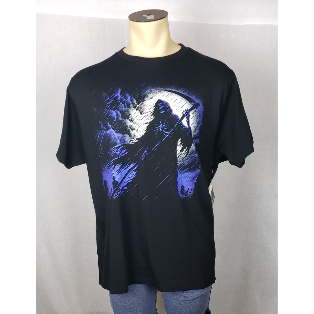 Celebrate! Halloween Grim Reaper Graphic Tee Black XL Spooky Horror Gothic